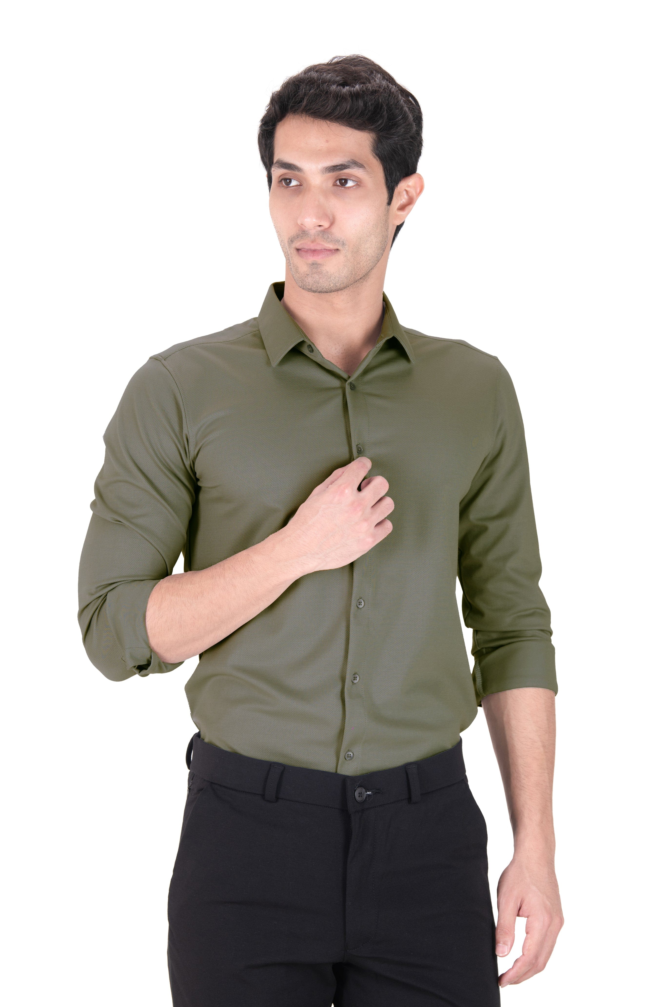 Cardinal Dobby Shirt - Pure Olive - Image 3