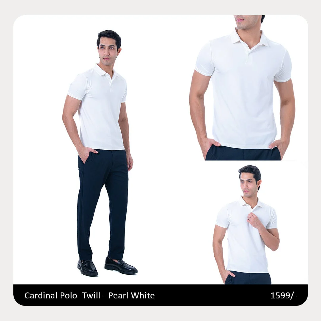 Cardinal Polo Twill- Pearl White - Image 5
