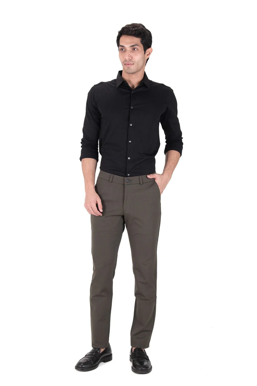 Fluid Cotton Flow Shirt - Pitch Black - Image 4
