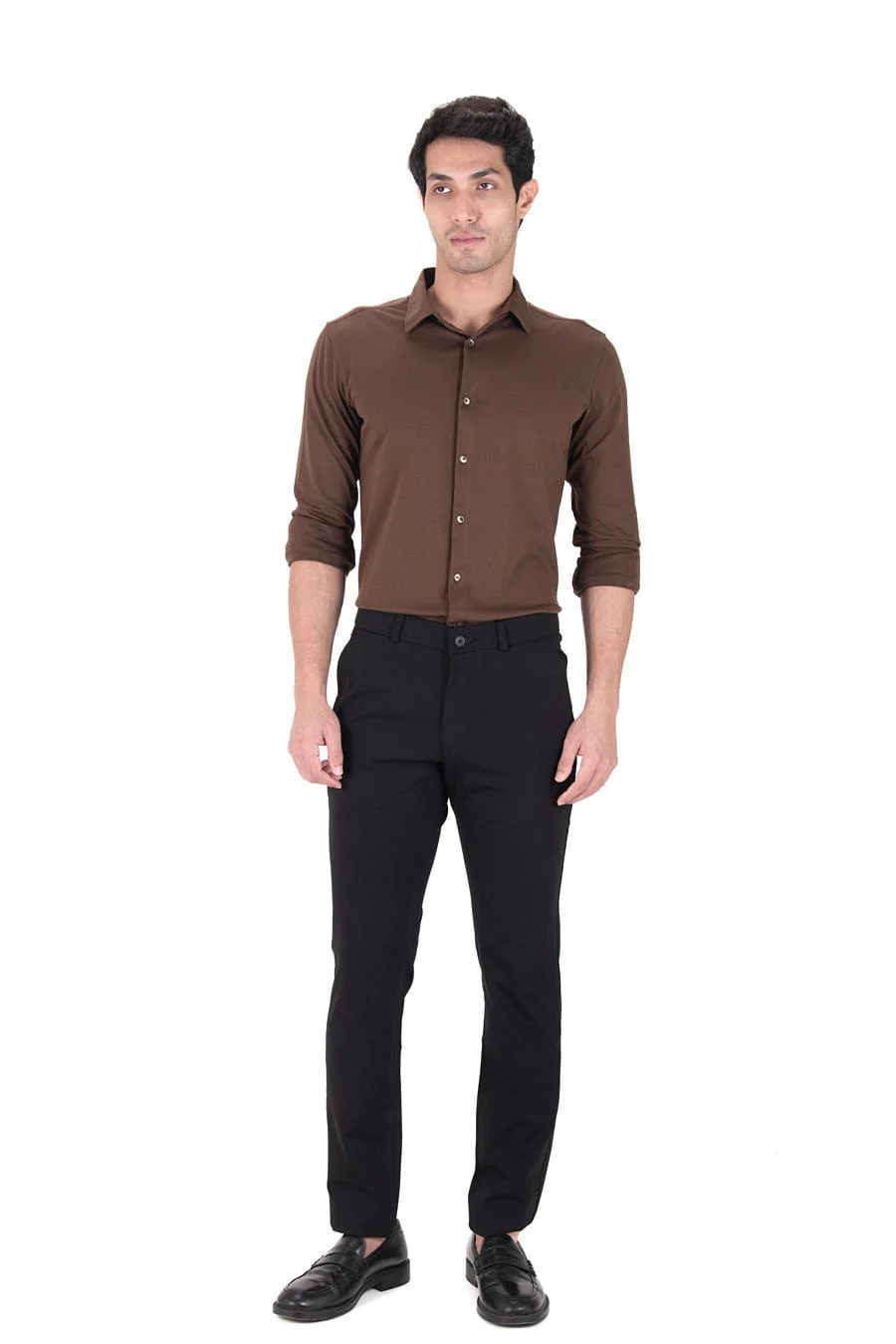 Fluid Cotton Flow Shirt - Deep Brown - Image 4