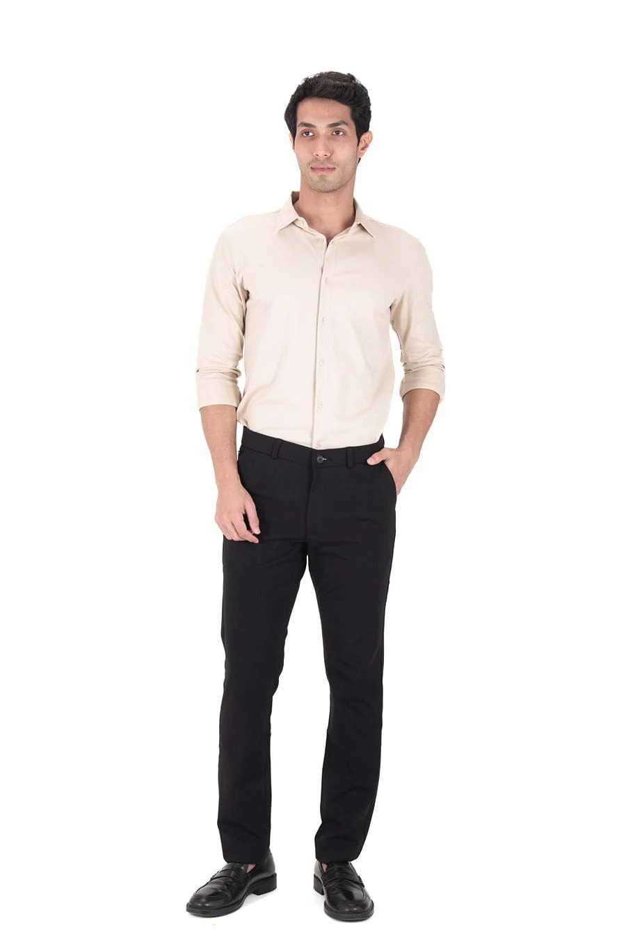 Fluid Cotton Flow Shirt - Stone Beige - Image 4