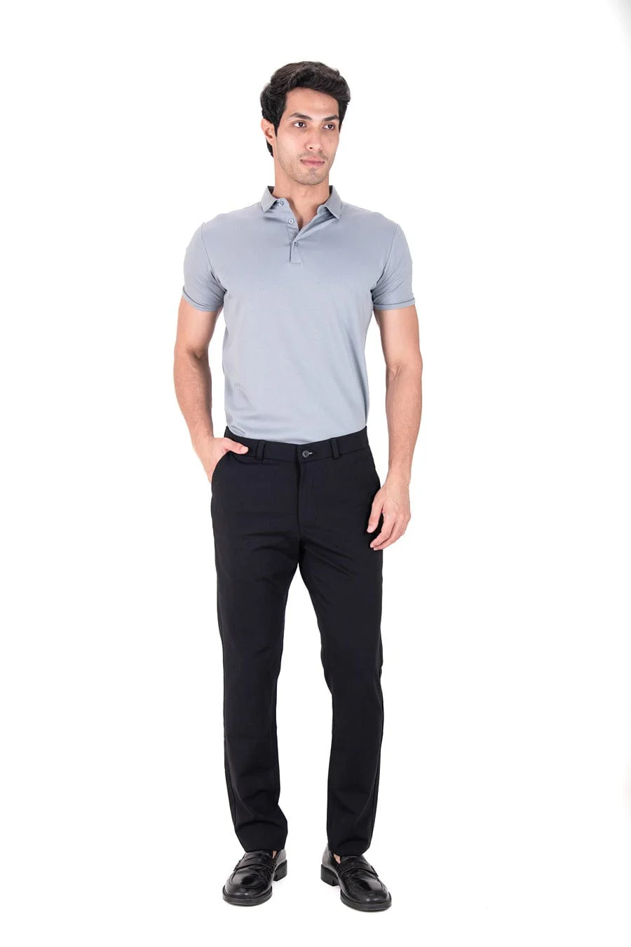 Fluid Cotton Polo - Chrome Grey - Image 3