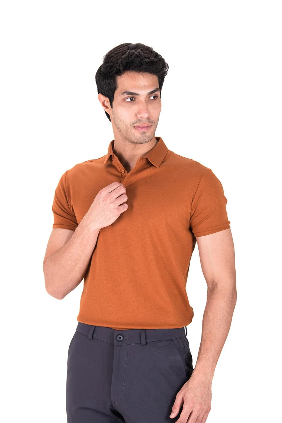 Fluid Cotton Polo - Molten Rust - Image 4
