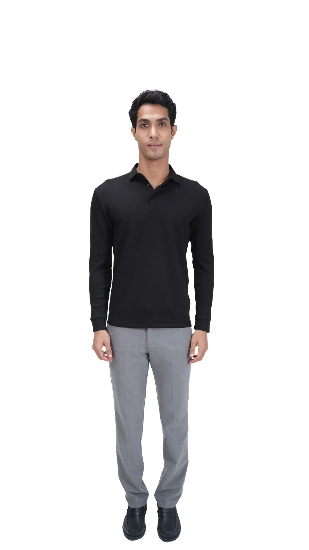 Legacy Polo Sweater- Deep Black - Image 4