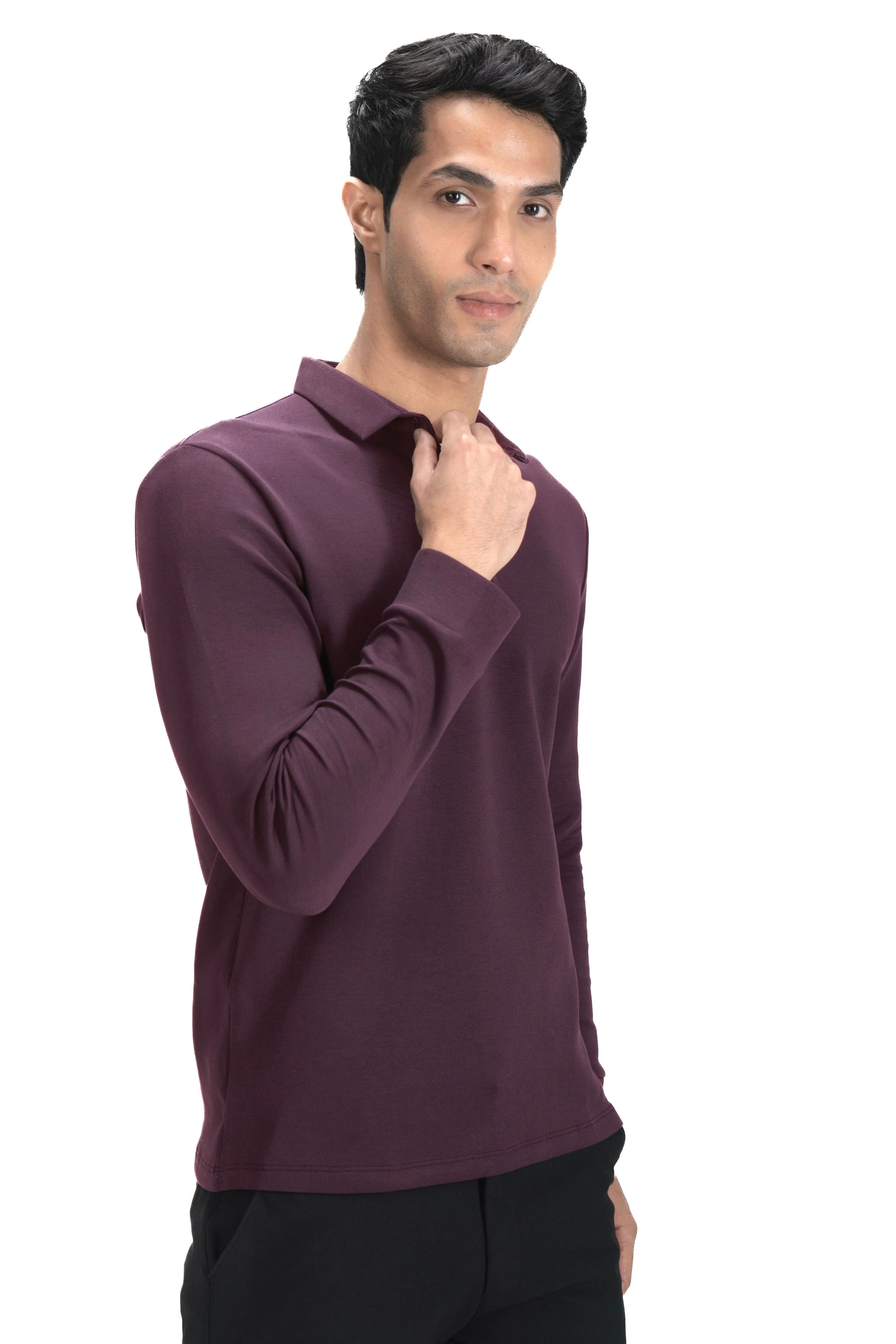 Legacy Polo Sweater- Rich Wine - Image 3