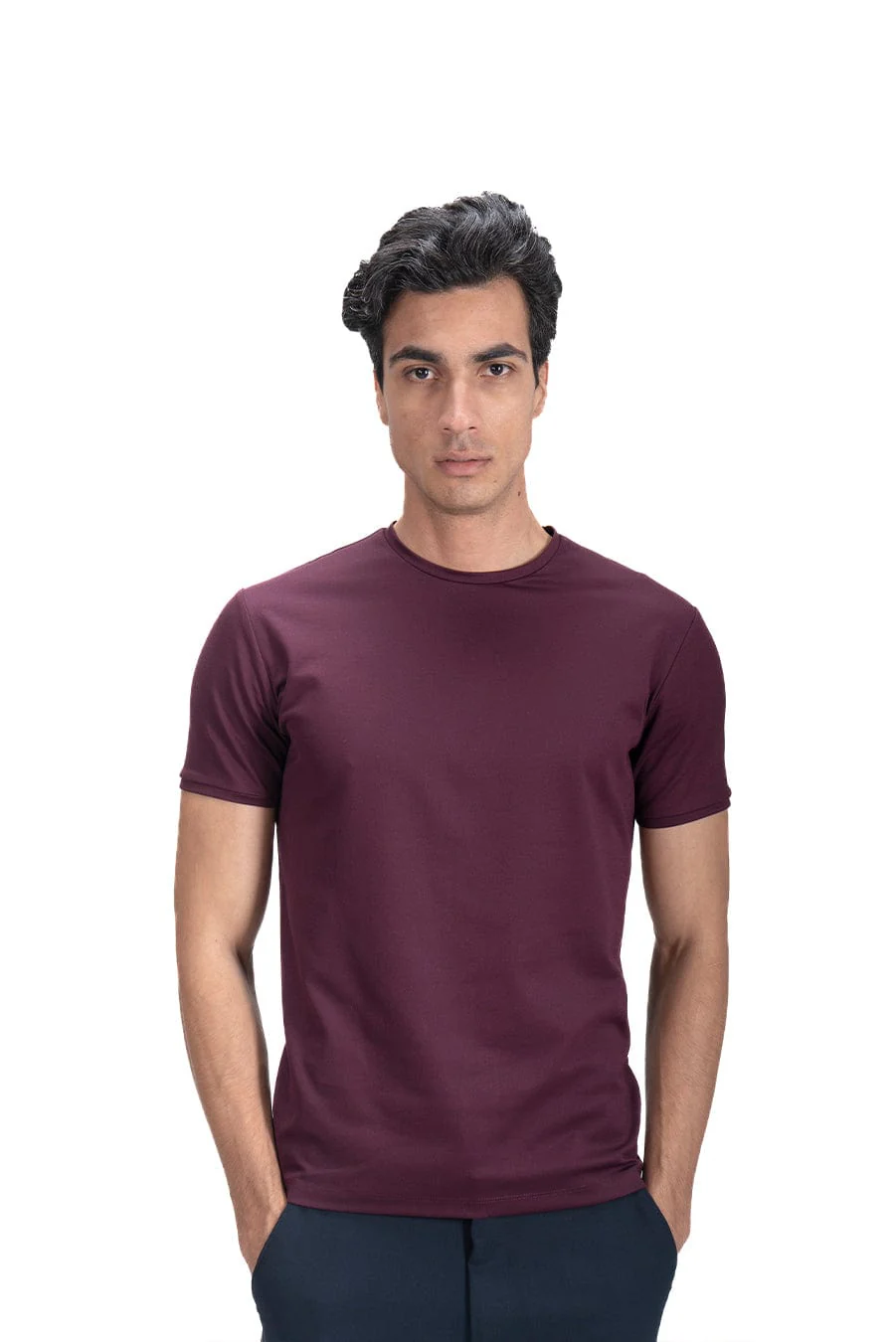 Salient Crew Neck - Pure Maroon - Image 2